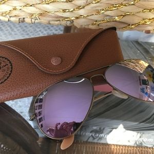 Ray-Ban Aviators, Lilac Mirror Bronze Copper Frame